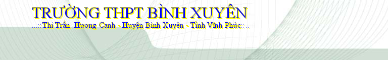 TRƯỜNG THPT BÌNH XUYÊN